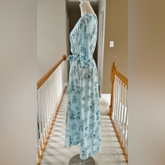 ANRABESS Floral Print Kimono Wrap V-Neck Maxi Dress Size M - Picture 7 of 11